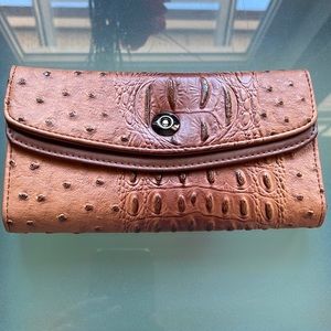 Women wallet leather ostrich print